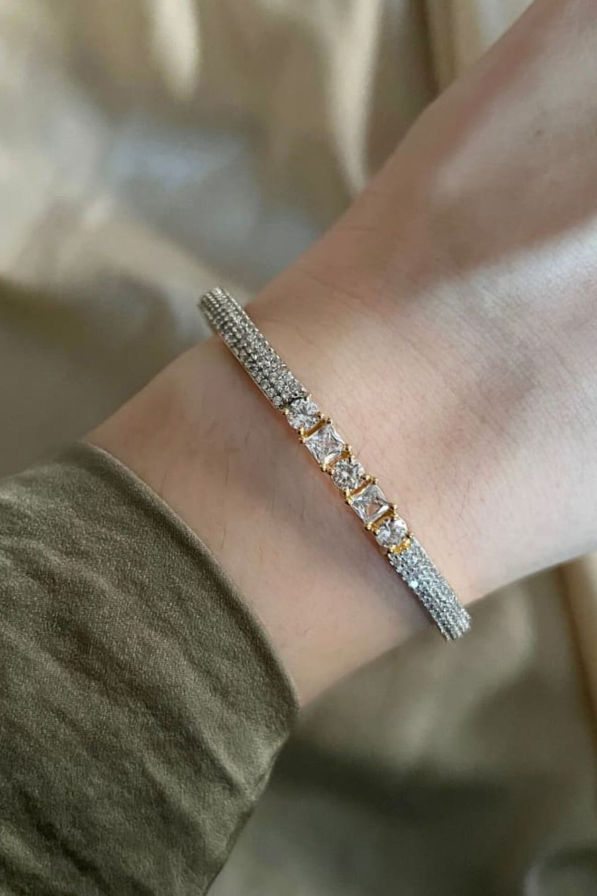Joelle Cubic Zirconia Embellished Bracelet Cuff 