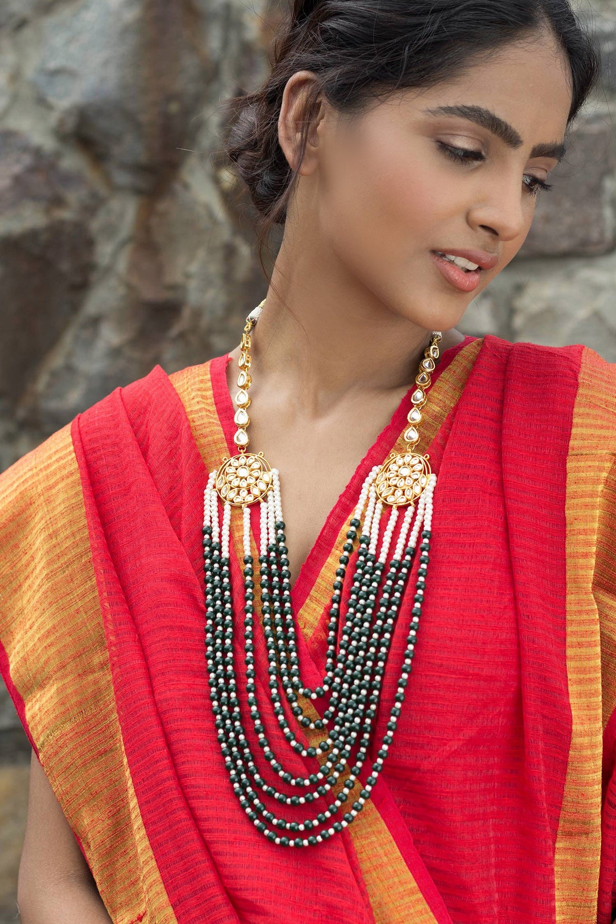 Kundan Layered Long Necklace 