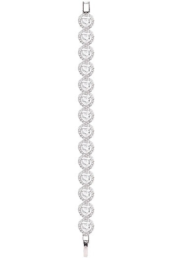 Silver Plated Heart Shaped Swarovski Bracelet