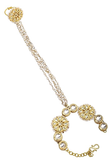 Gold Plated Kundan and Pearls Haath Phool