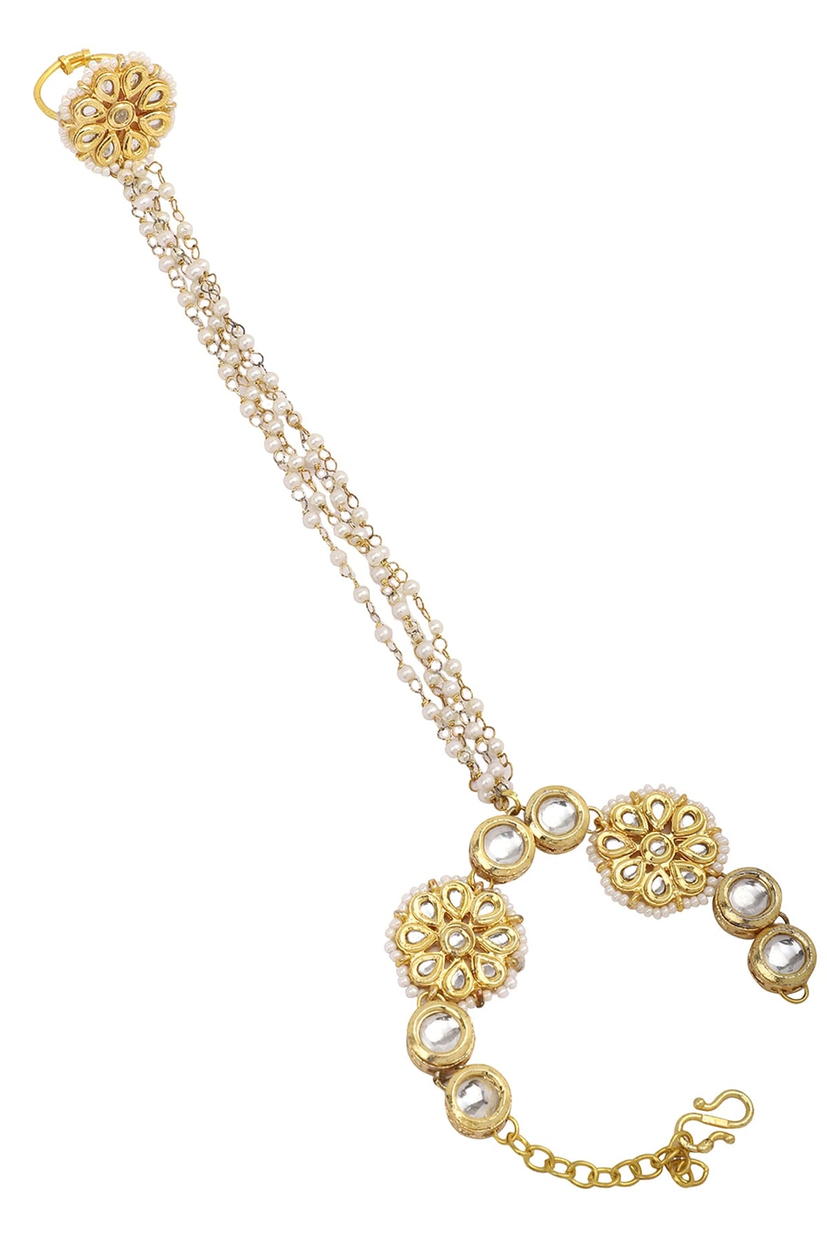 Gold Plated Kundan and Pearls Haath Phool