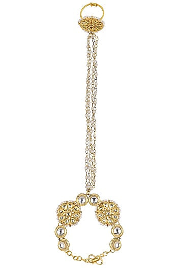 Gold Plated Kundan and Pearls Haath Phool