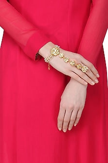 Gold Plated Pearls and Kundan Haath Phool