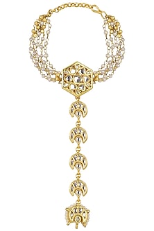 Gold Plated Pearls and Kundan Haath Phool