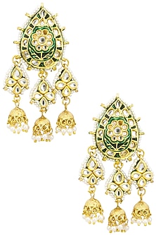 Gold Finish Kundan Earrings