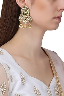 Gold Finish Kundan Earrings