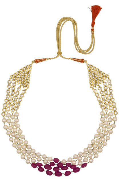 Three Tier Beaded Long Necklace