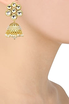 Gold Finish Cutwork Jhumki Earrings