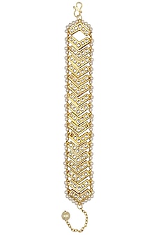 Gold Finish Kundan Bracelet