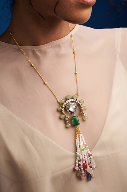 Multi Colour Antique Tasseled Necklace
