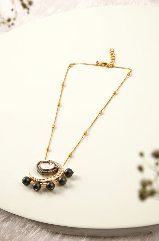 Gold Toned Delicate Polki Necklace