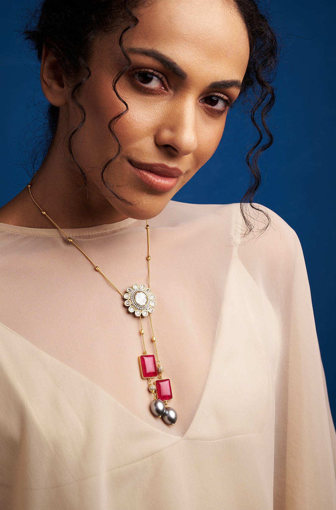 Red & Golden Petite Necklace