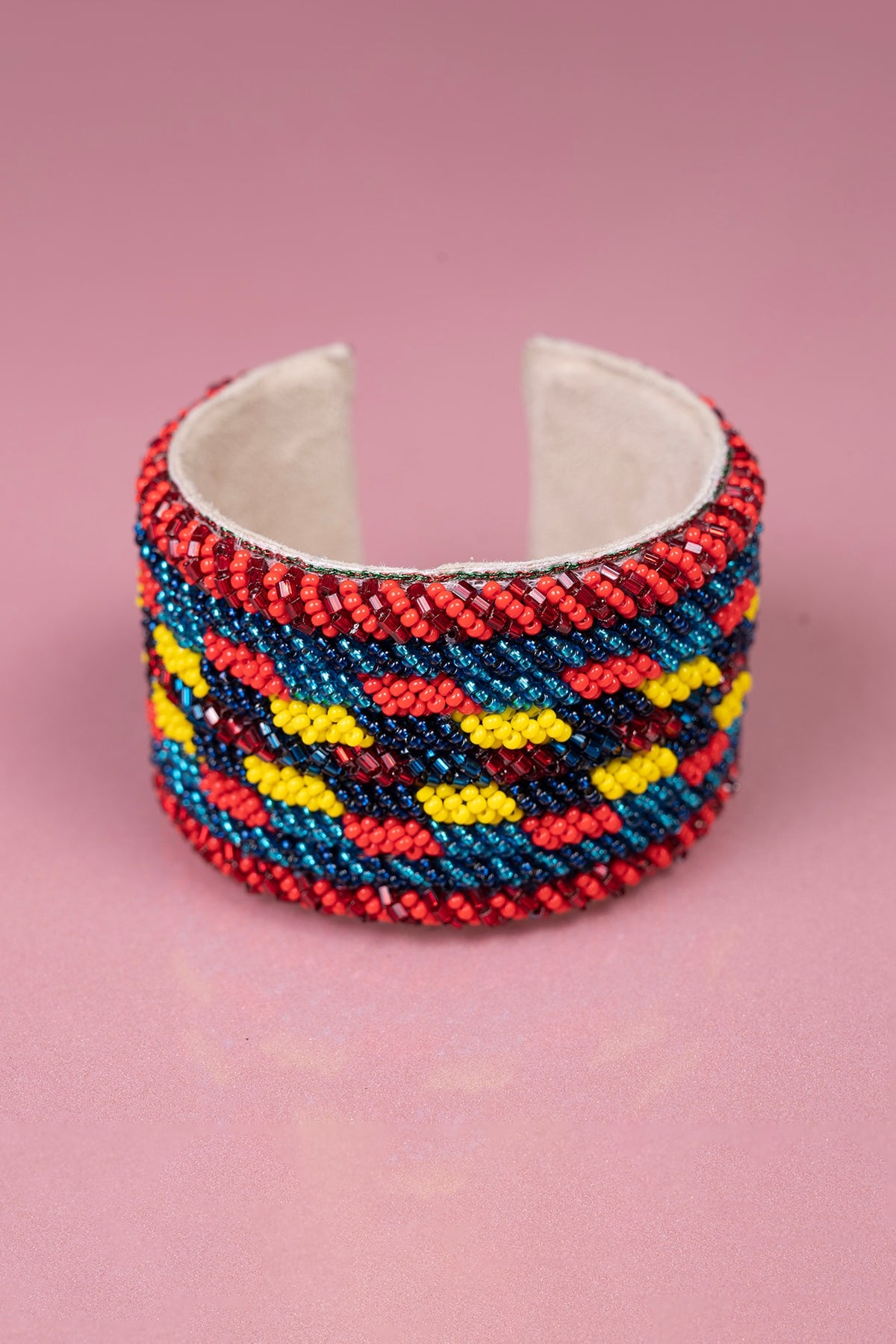 Multi-Colored Hand Embroidered Cuff Bracelet