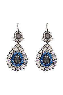 Blue Hand Embroidered Dangler Earrings