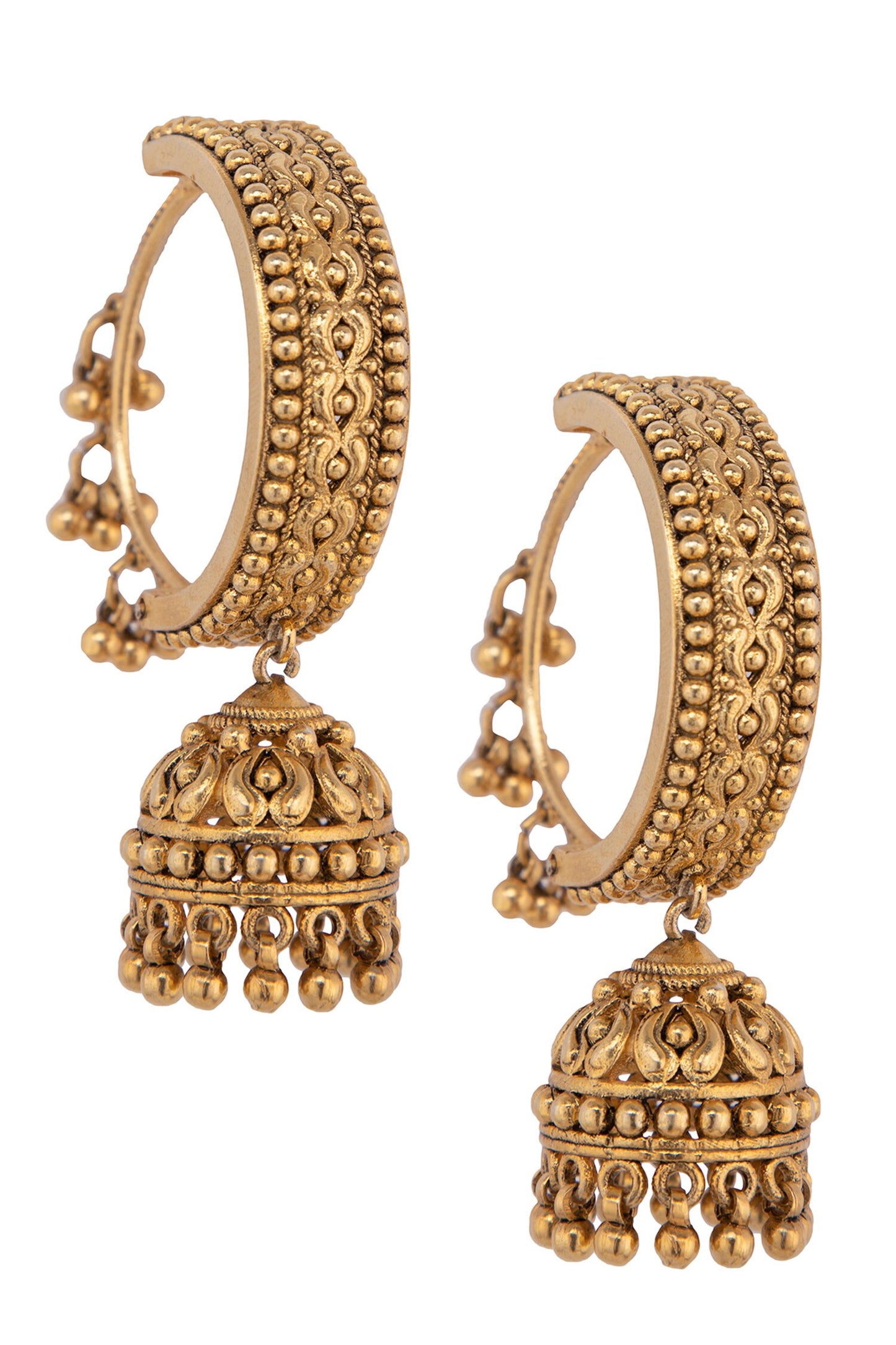 Carved Hoop Jhumkas 