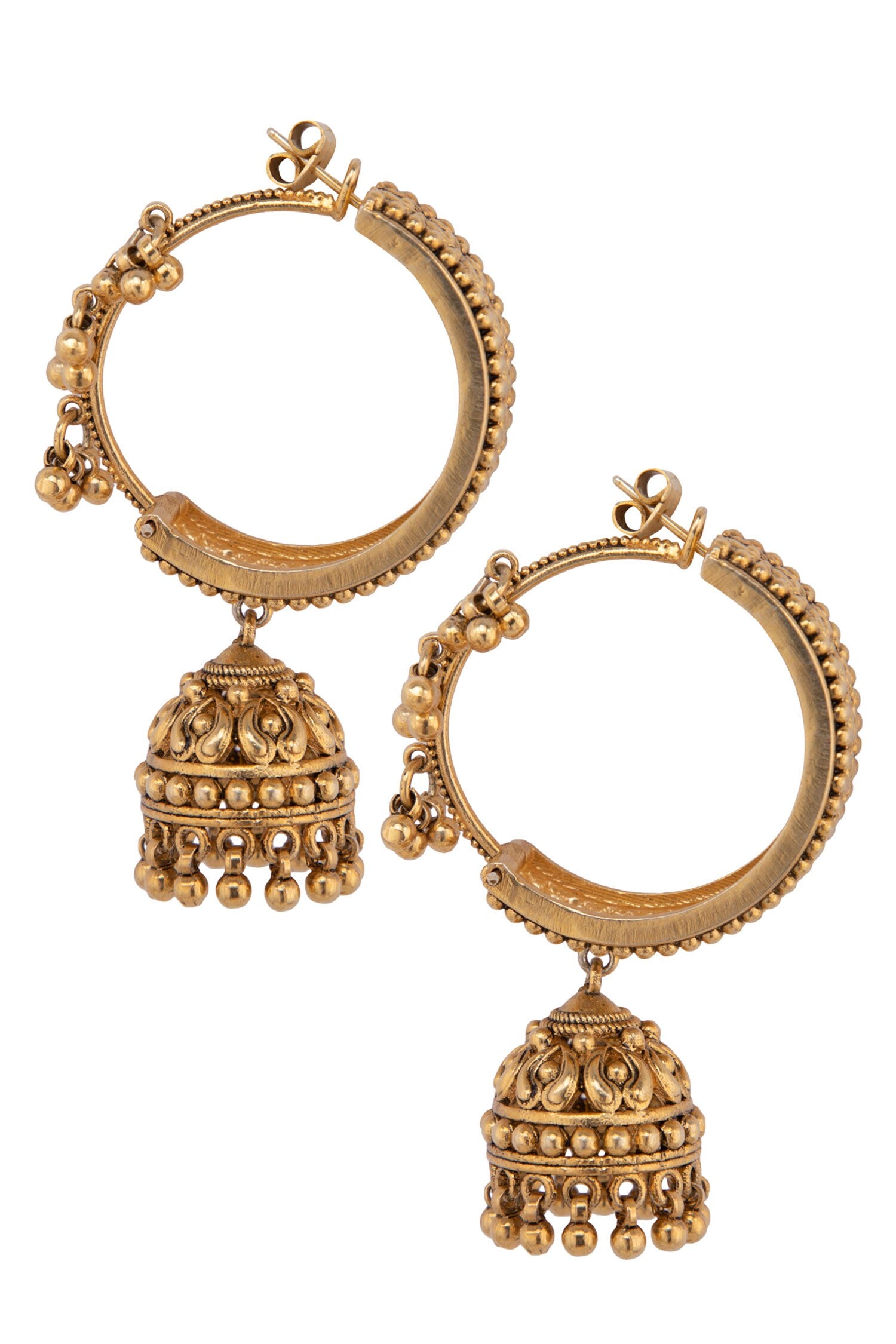 Carved Hoop Jhumkas 
