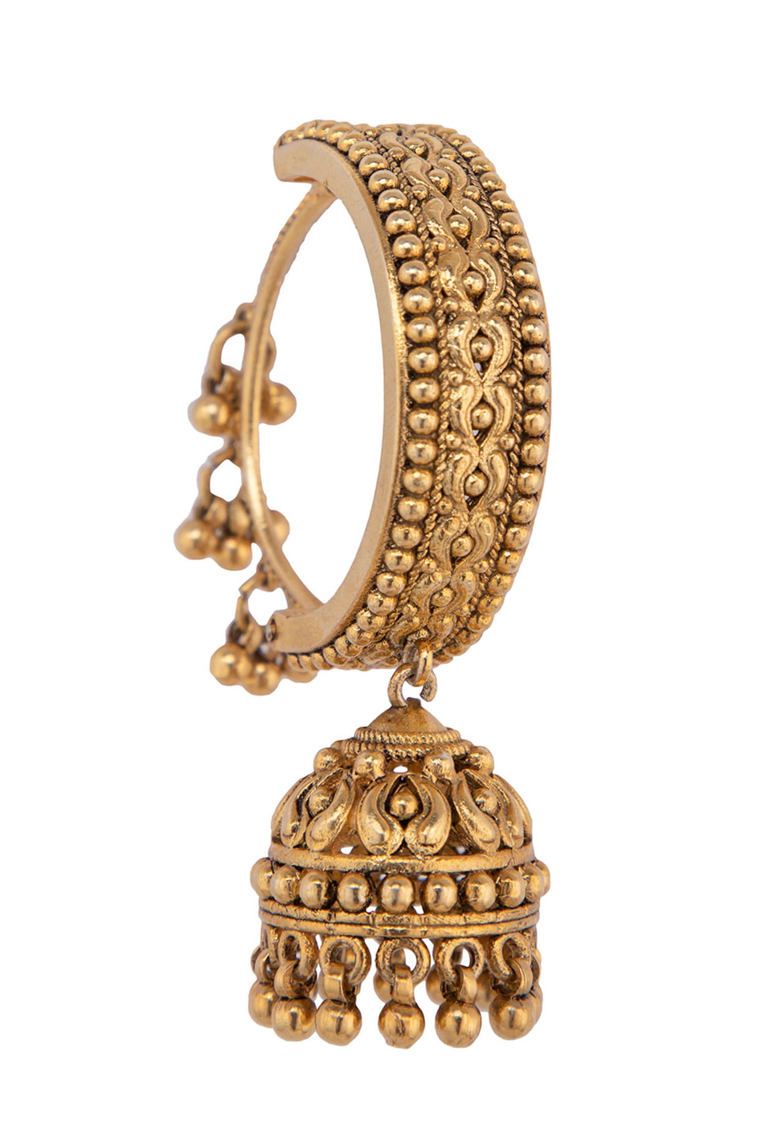 Carved Hoop Jhumkas 
