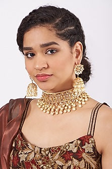 Gold Plated Choker Necklace Set