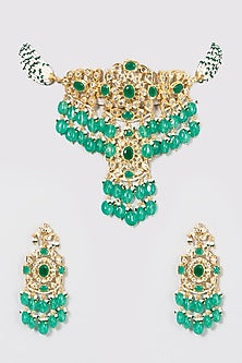 Gold Plated Beaded Choker Necklace Set