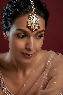 Gold Plated Kundan Polki Maangtikka