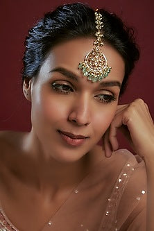 Gold Plated Kundan Polki Maangtikka