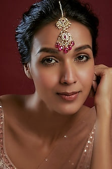 Gold Plated Kundan Polki Maangtikka