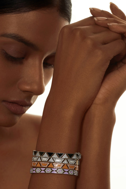 18Kt White & Yellow Gold Diamond Bangle