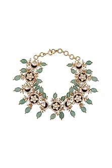 Gold Finish Pearl Bracelet In 92.5 Sterling Silver