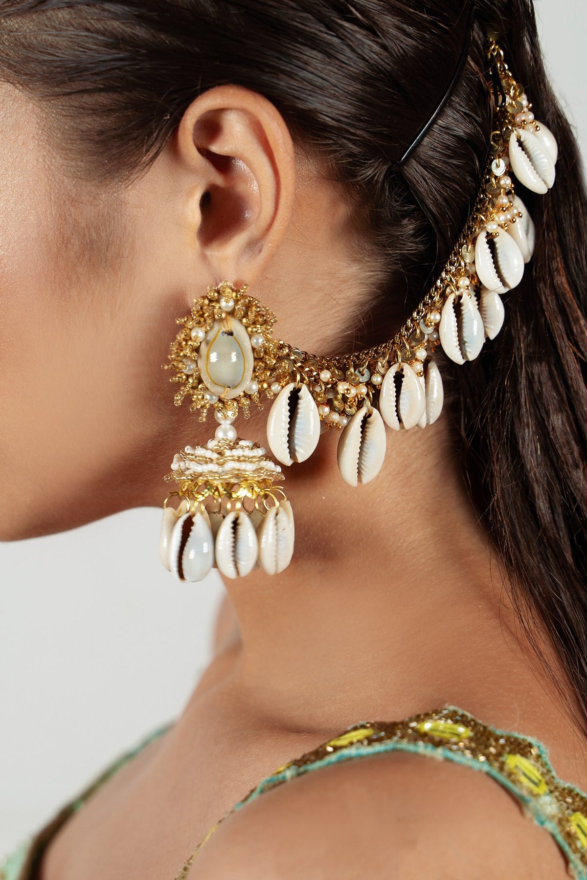 Shell Drop Jhumkas 