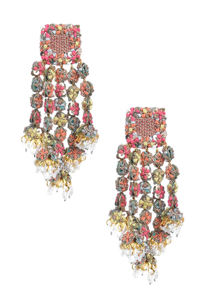 Thread Embroidered Earrings 