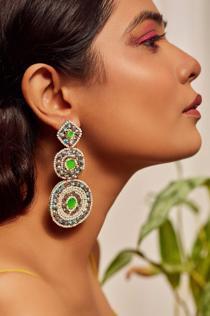 Moti Embroidered Earrings 