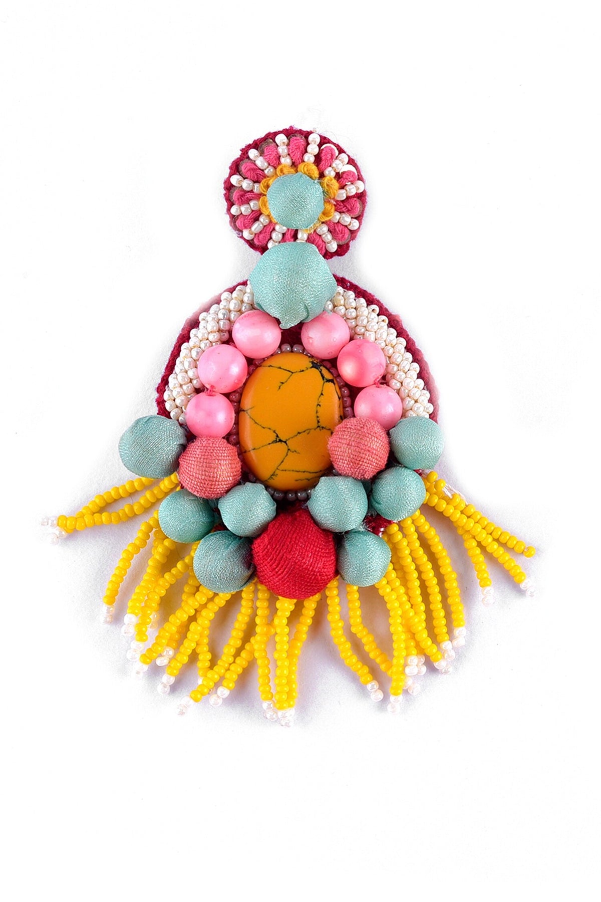 Stone Embroidered Earrings 