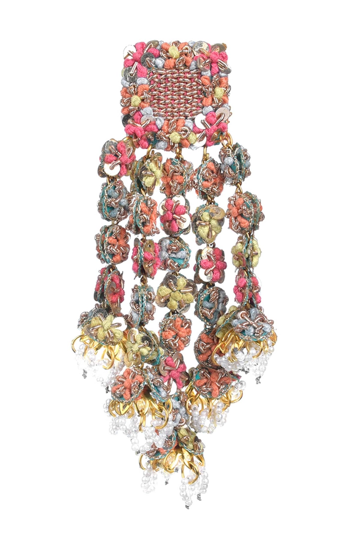 Thread Embroidered Earrings 