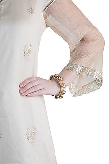 22Kt Gold Plated Meenakari Pearl & Stone Pacheli Bangle