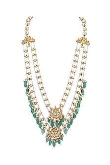 Gold Plated Emerald Bead Necklace