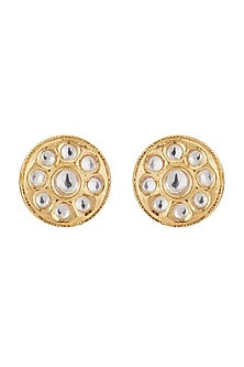 Gold Plated Kundan Stud Earrings