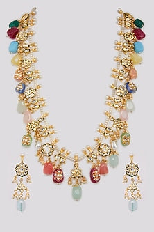 Gold Plated Pearl Necklace Set
