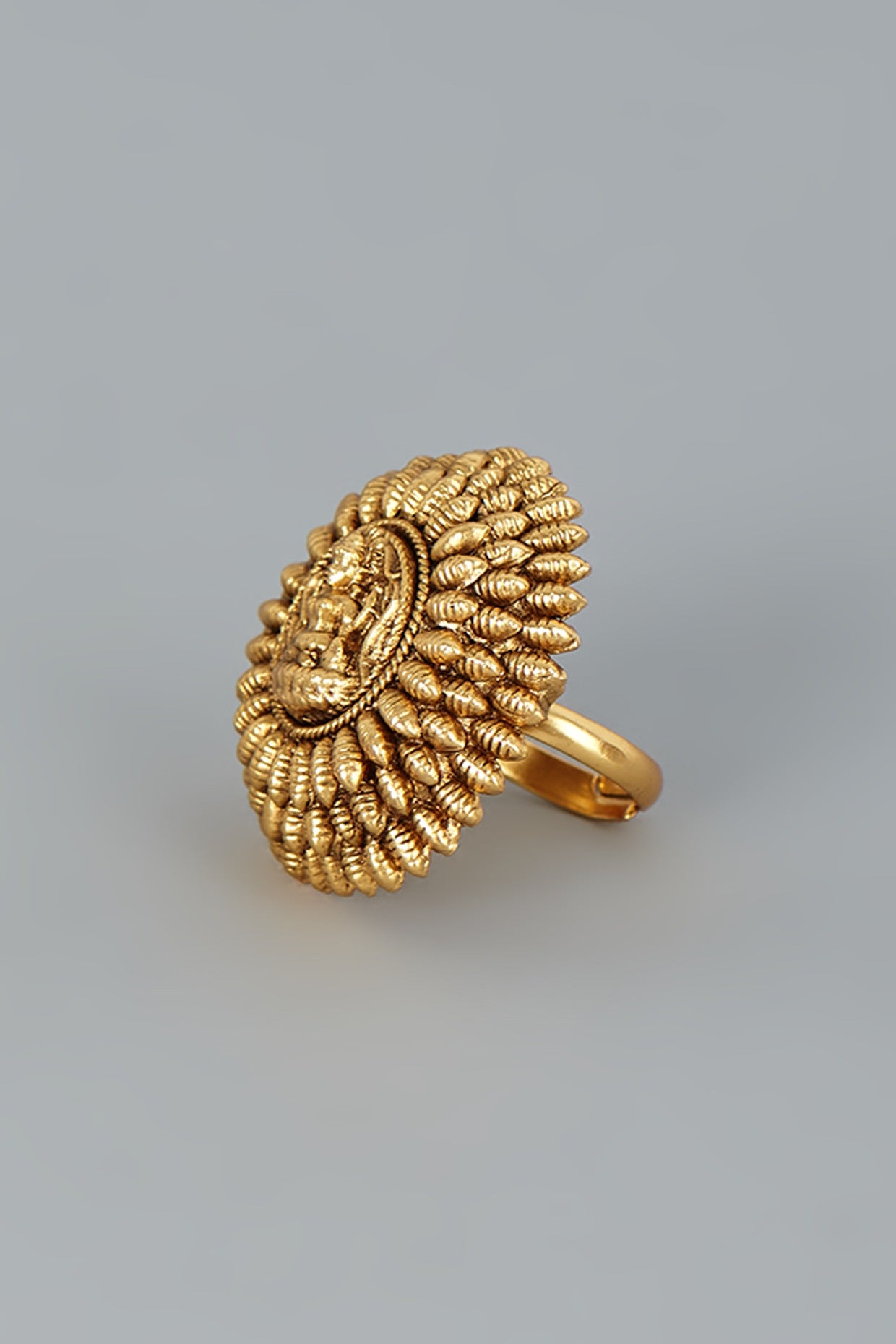 Gold Finish Temple Ring