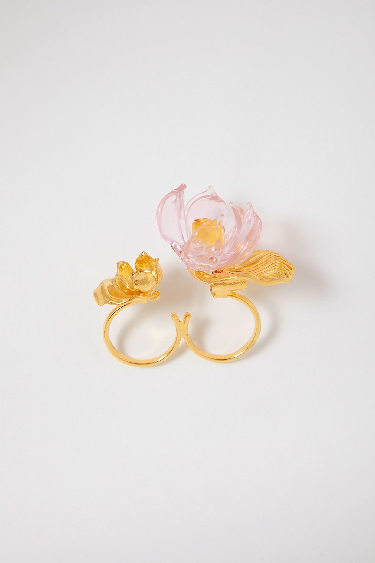 Gold Finish Floral Ring