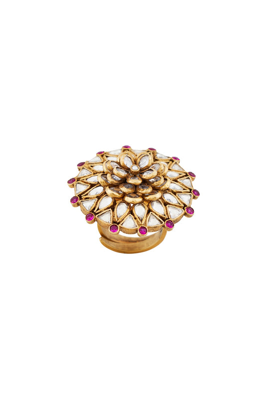 Gold Plated Crystal Ring