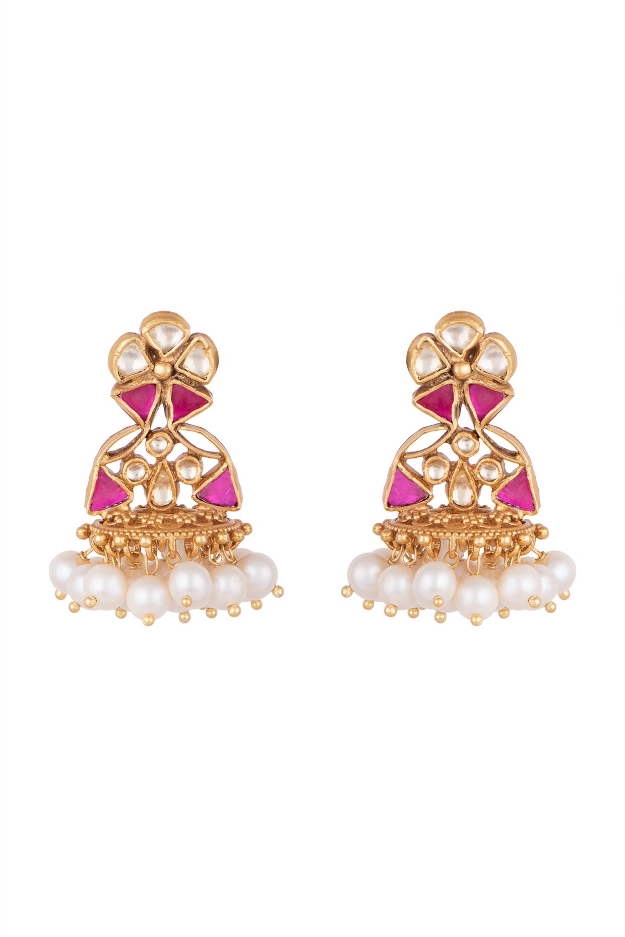 Gold Plated Pearl Hanging Earrings
