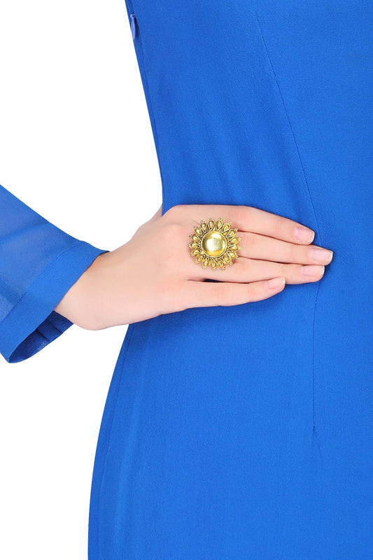 Gold Plated Sunflower Shaped Ring