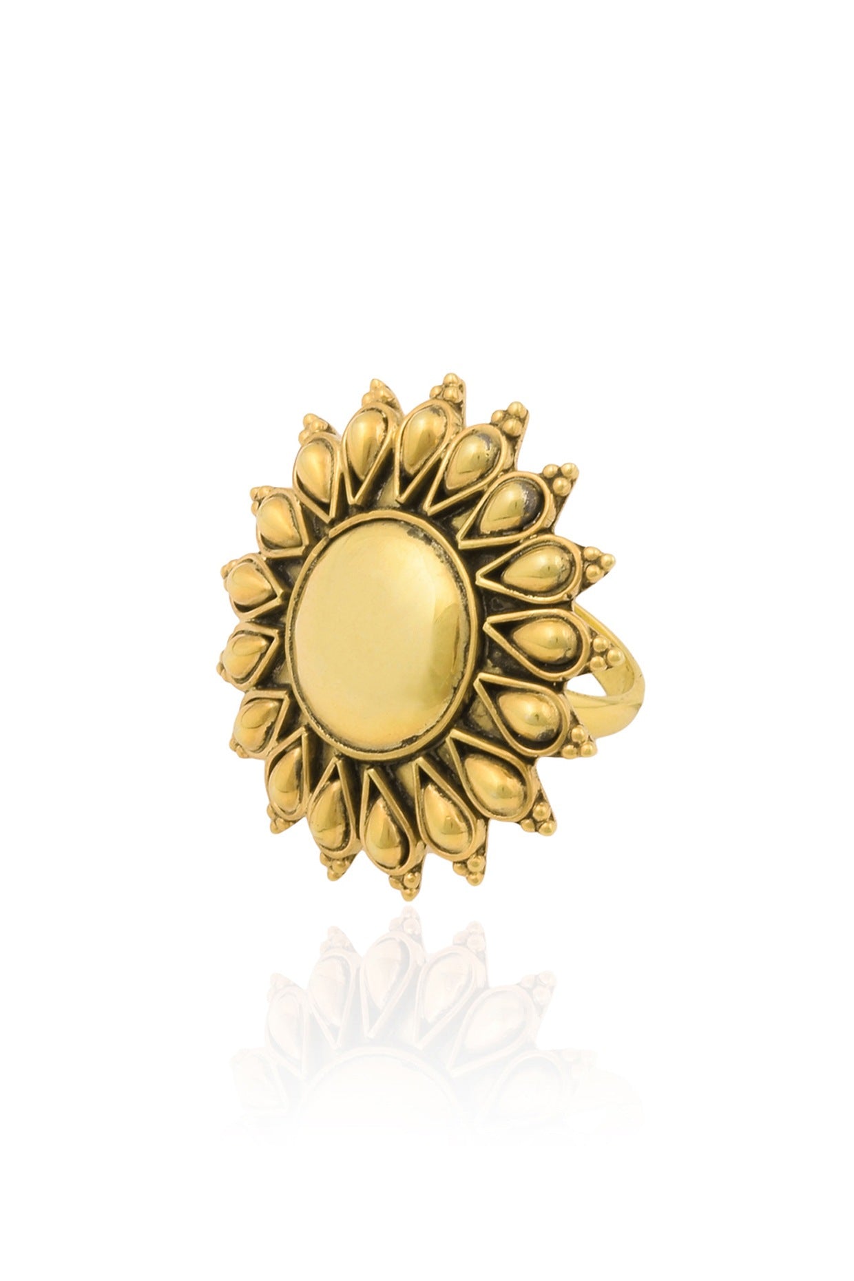 Gold Plated Sunflower Shaped Ring