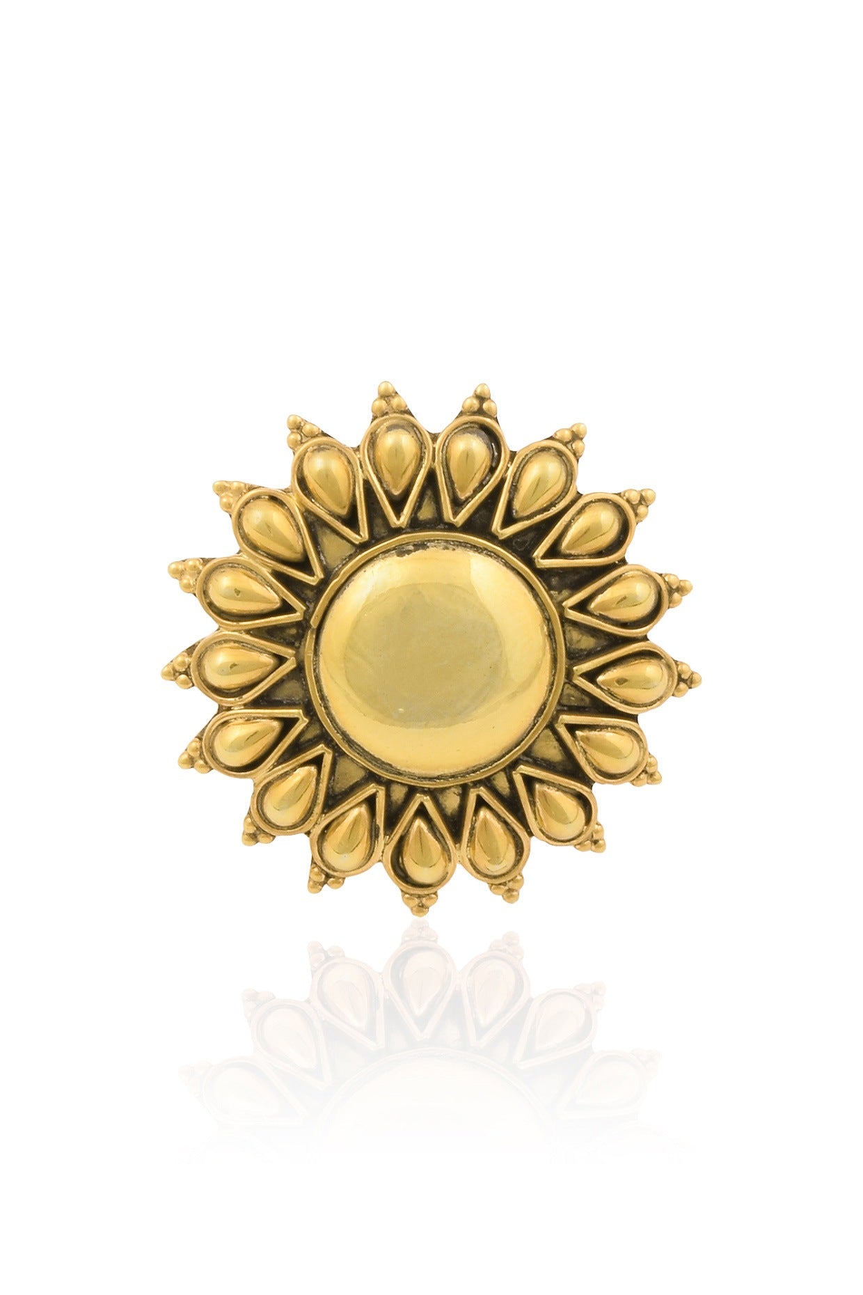 Gold Plated Sunflower Shaped Ring