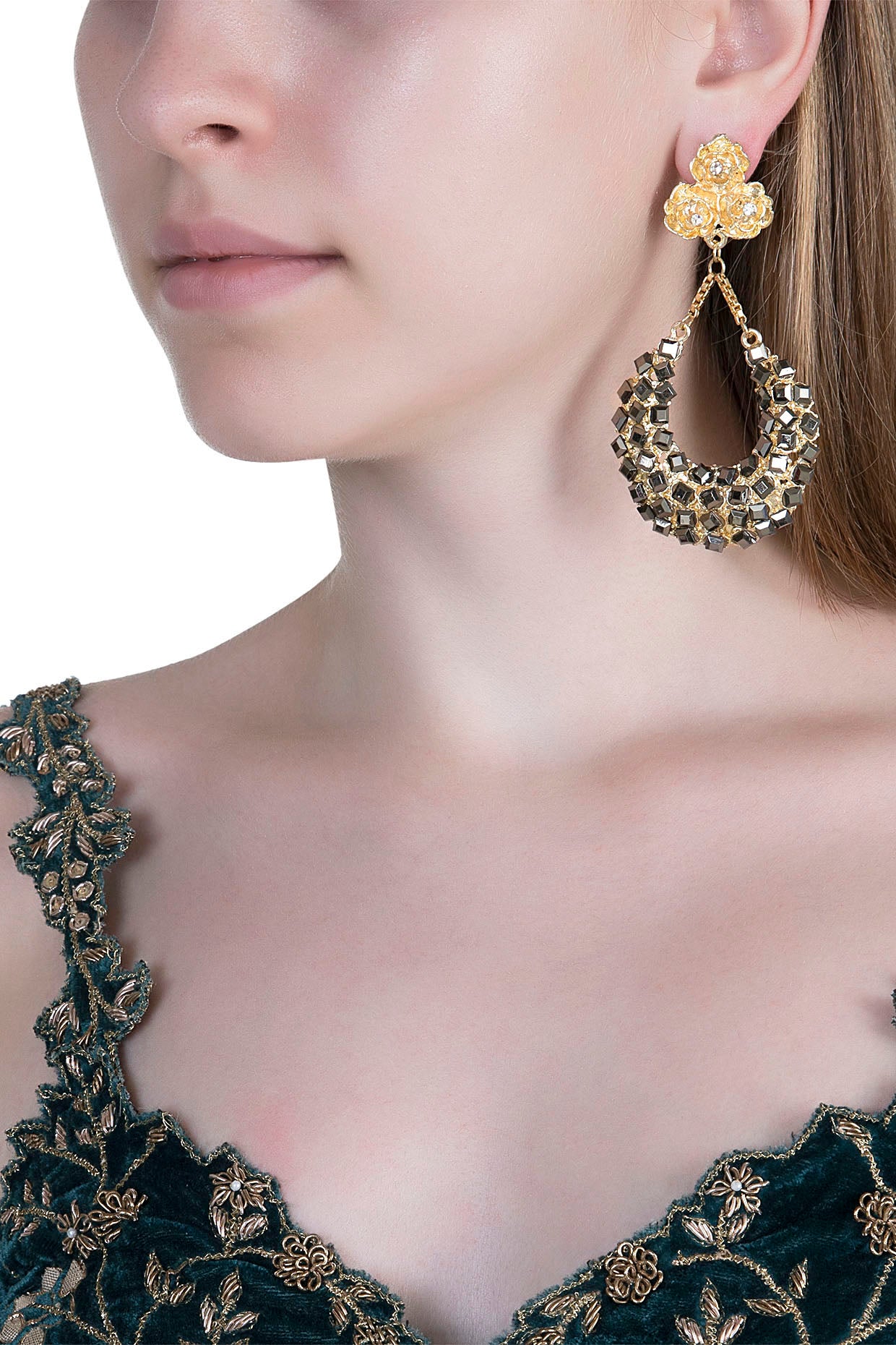 Gold Plated Zirconia Earrings