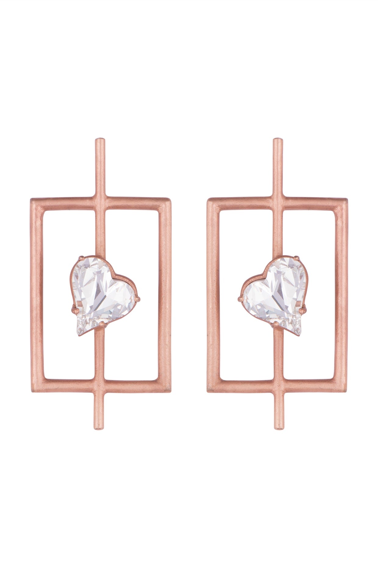 Rose Gold Plated Uncut Cubic Zirconia Earrings