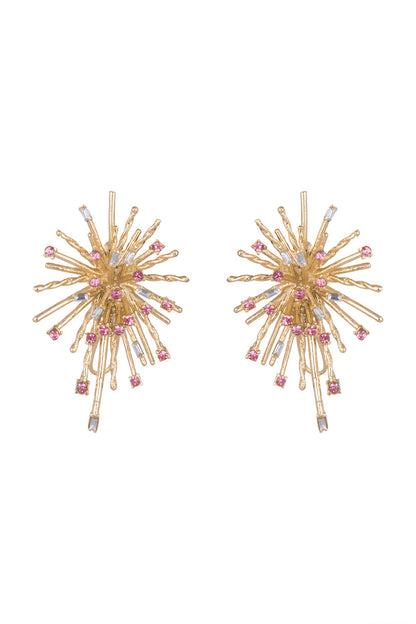 Gold Plated Cubic Zirconia Stud Earrings