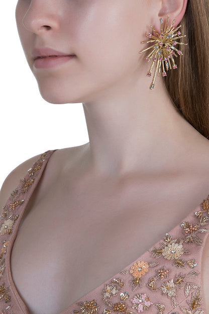 Gold Plated Cubic Zirconia Stud Earrings