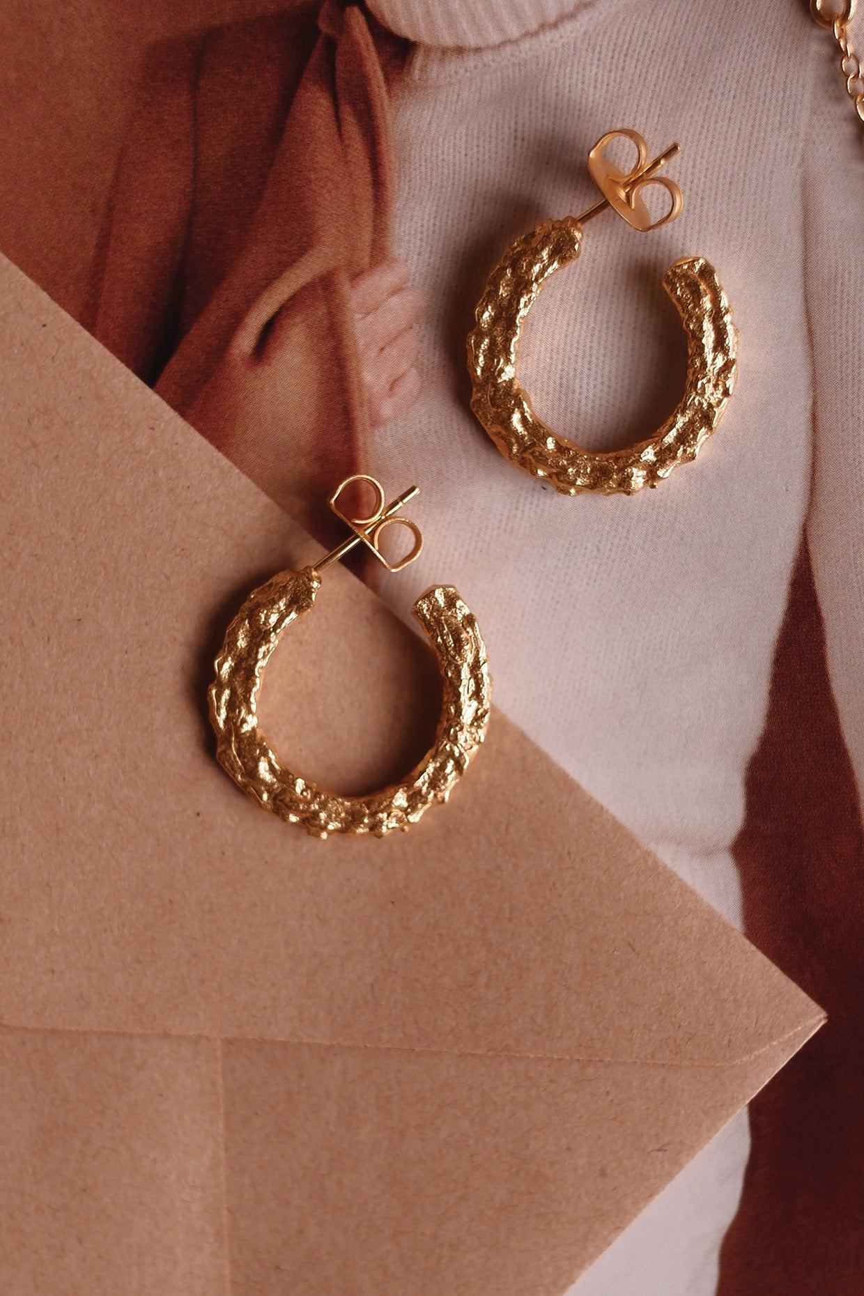 Gold Plated Hoop Handcrafted Earrings