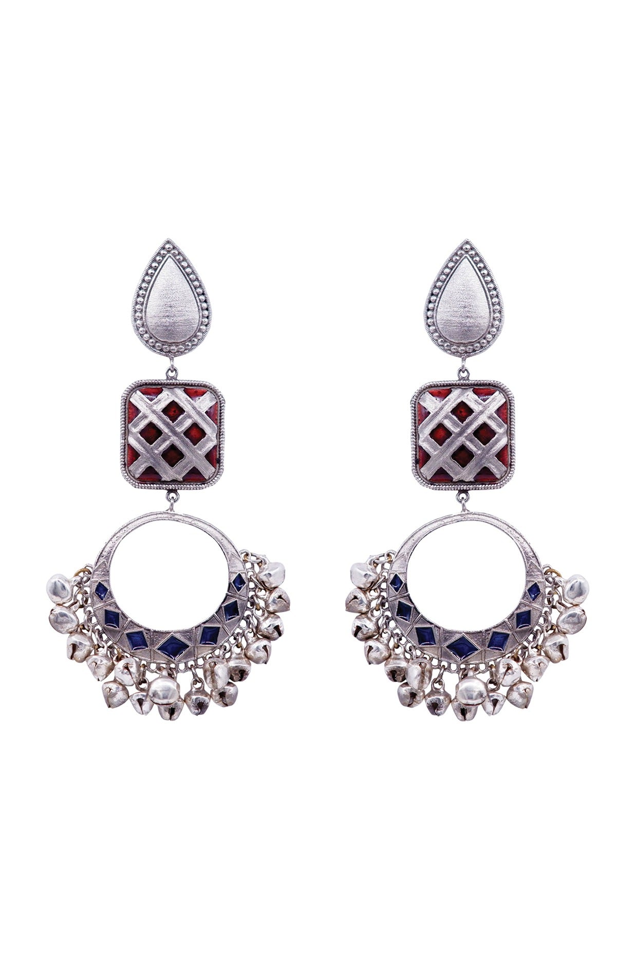 Two-Tone Finish Enamelled Earrings